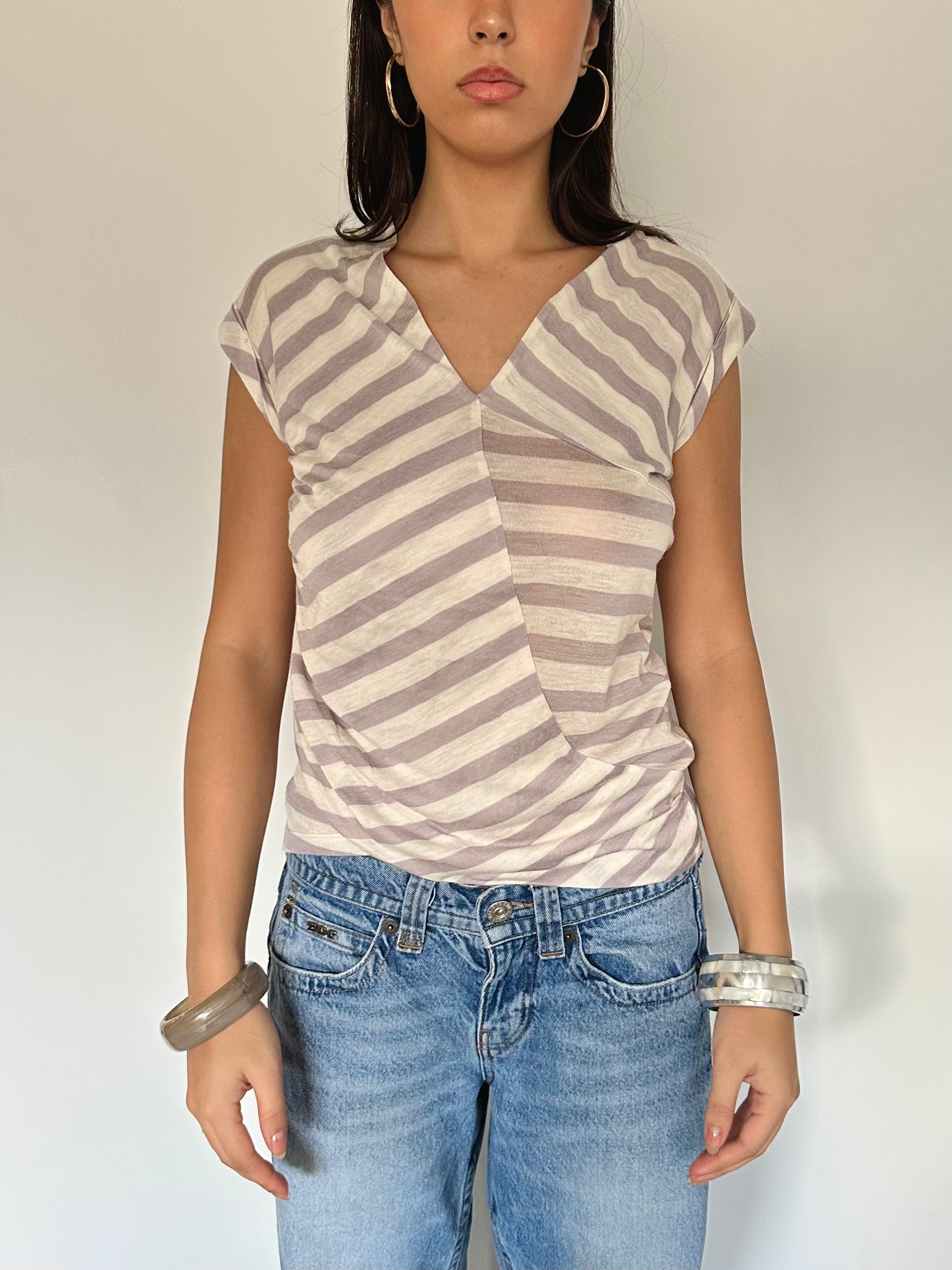 stripe knit top — size s/m
