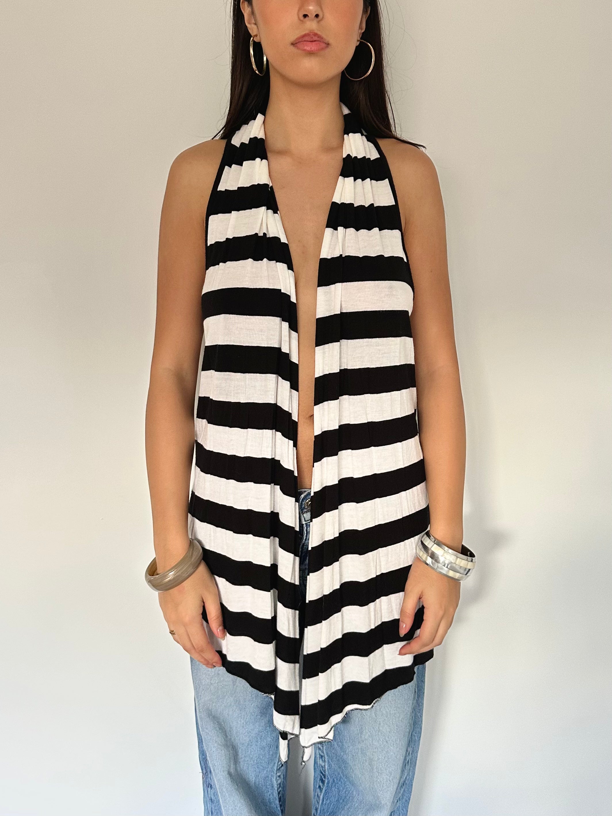 stripe cardigan — free size