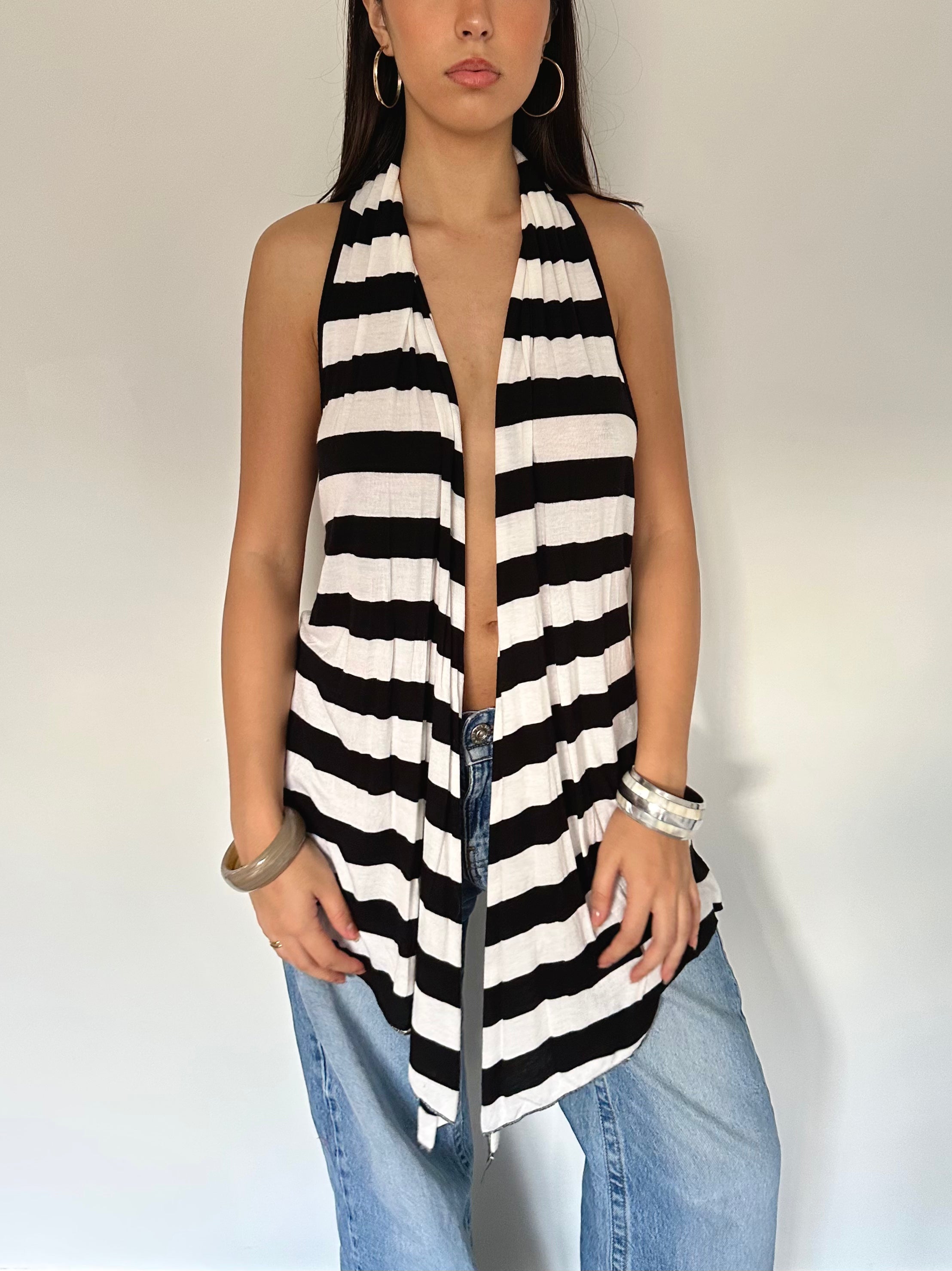 stripe cardigan — free size