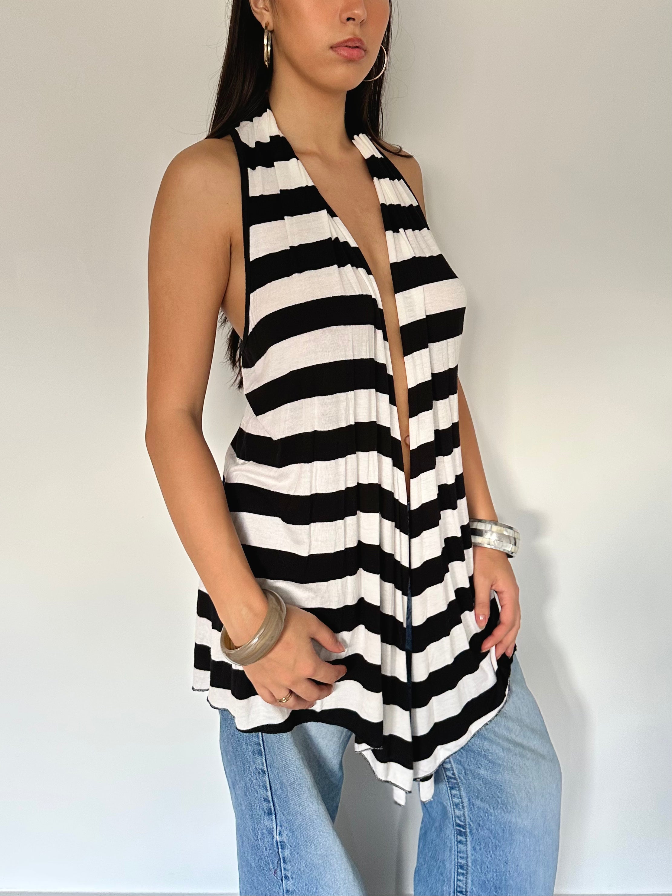 stripe cardigan — free size