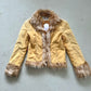 90's Cord Afghan Jacket with Faux Fur Trim - Size XSS