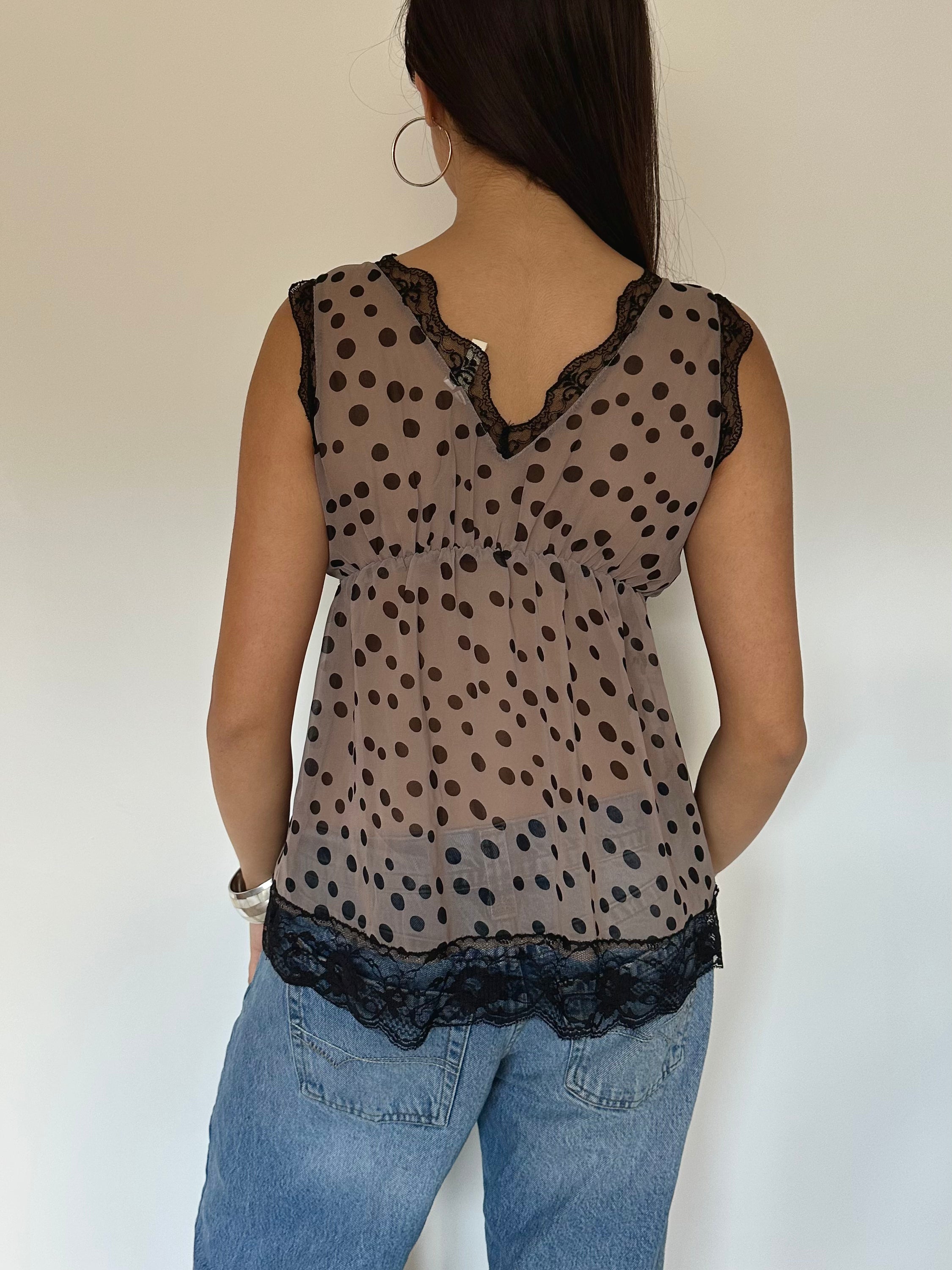 polka dot top — size s