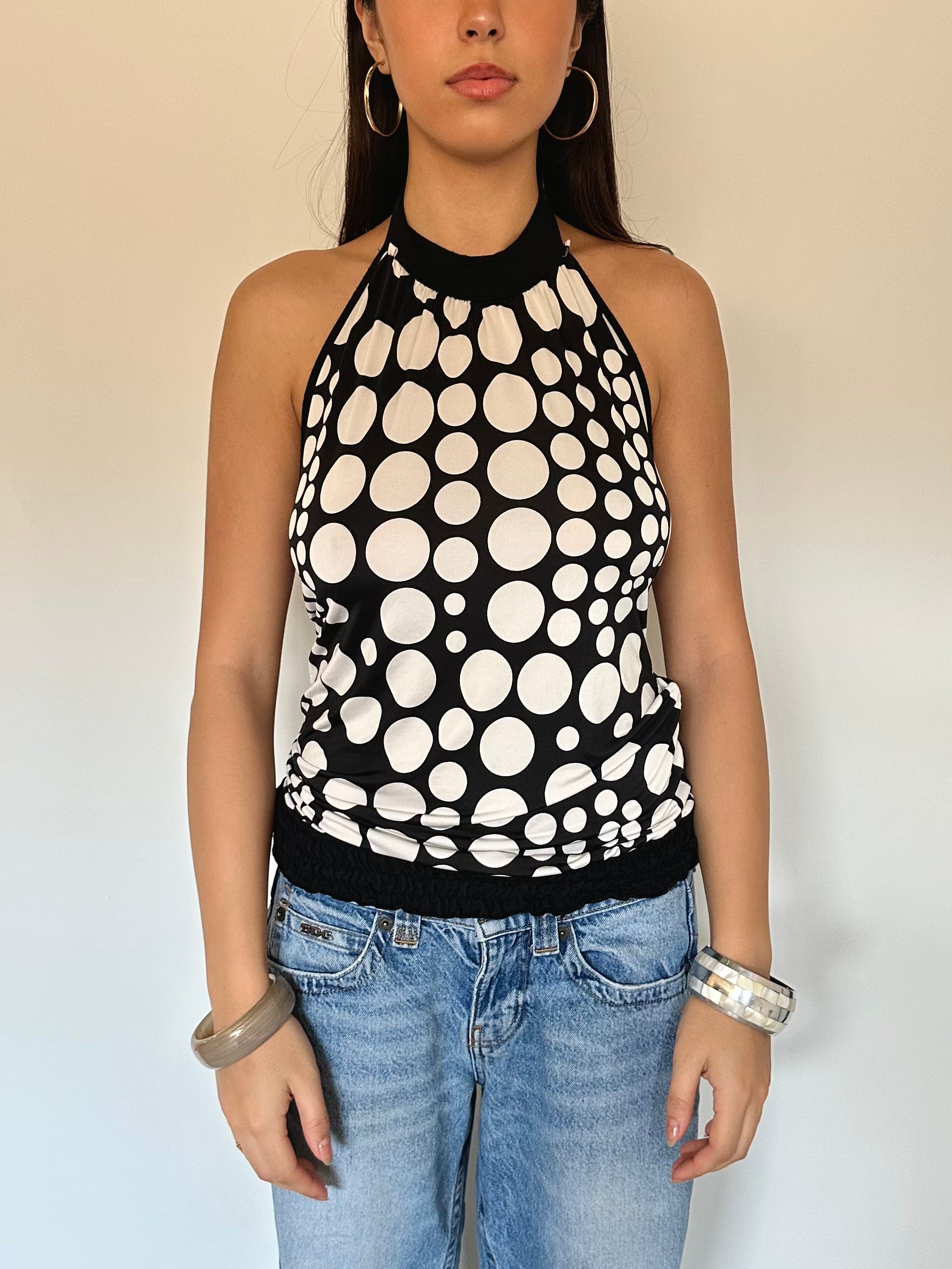 polka dot top — size s