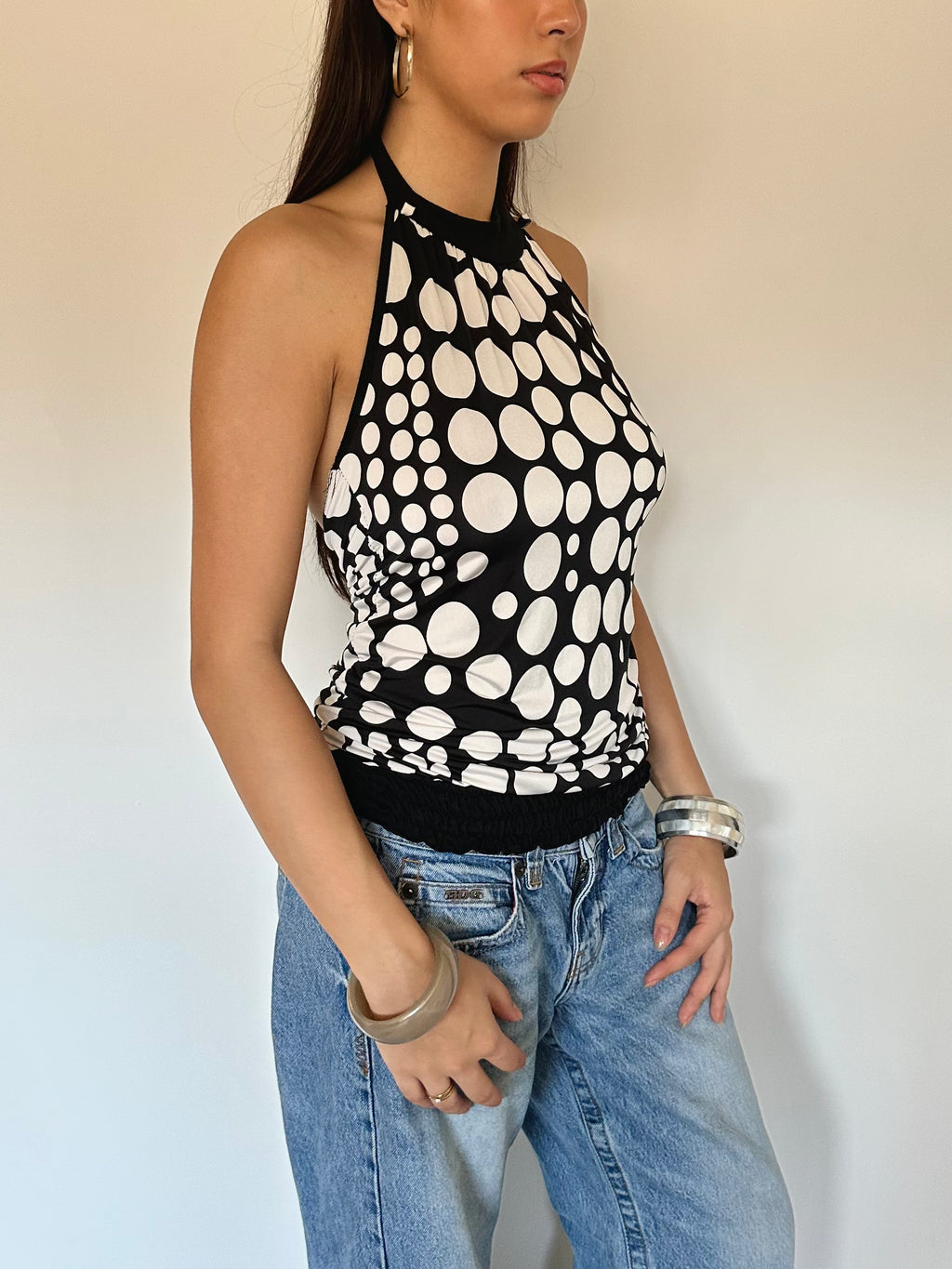 polka dot top — size s