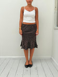 polka dot midi skirt — size XS/S