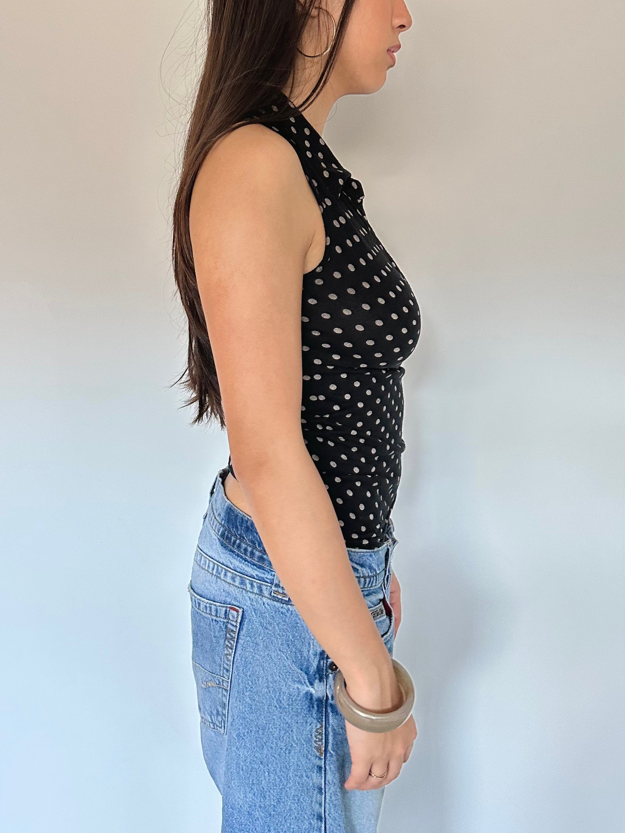 polka dot top — size s