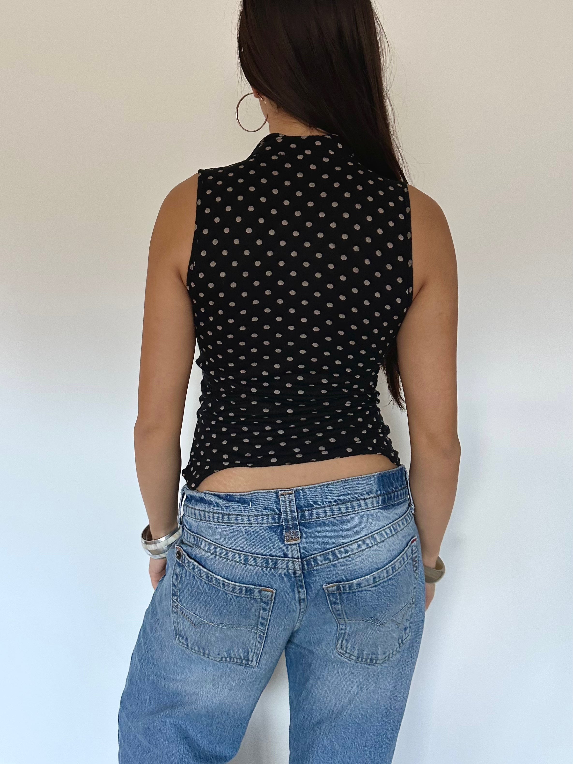 polka dot top — size s