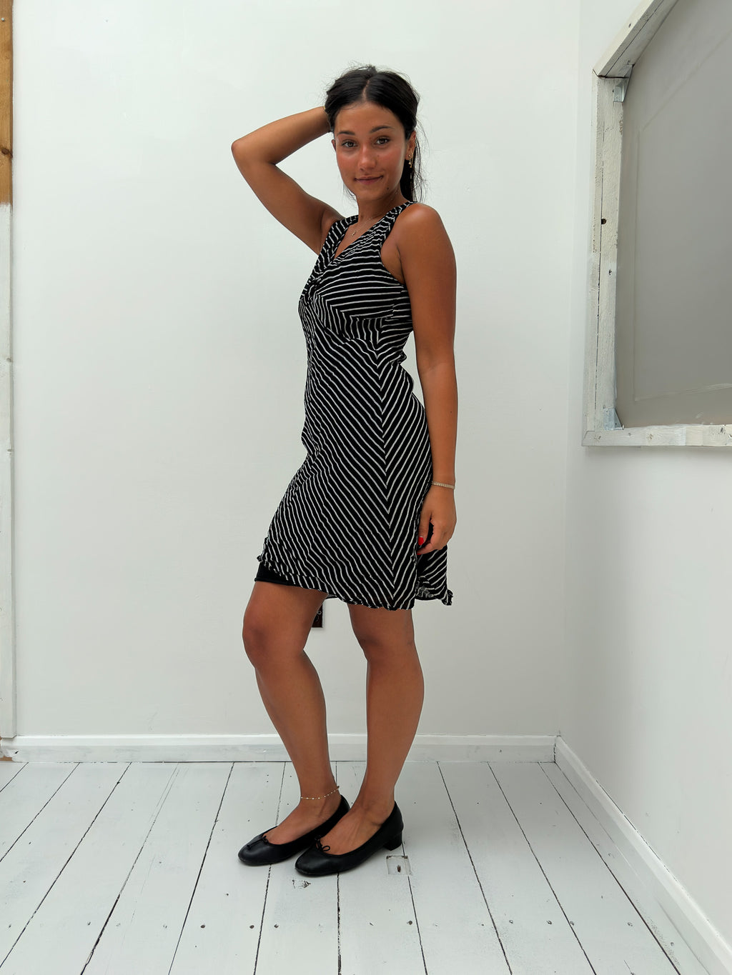 stripe midi dress — size XS