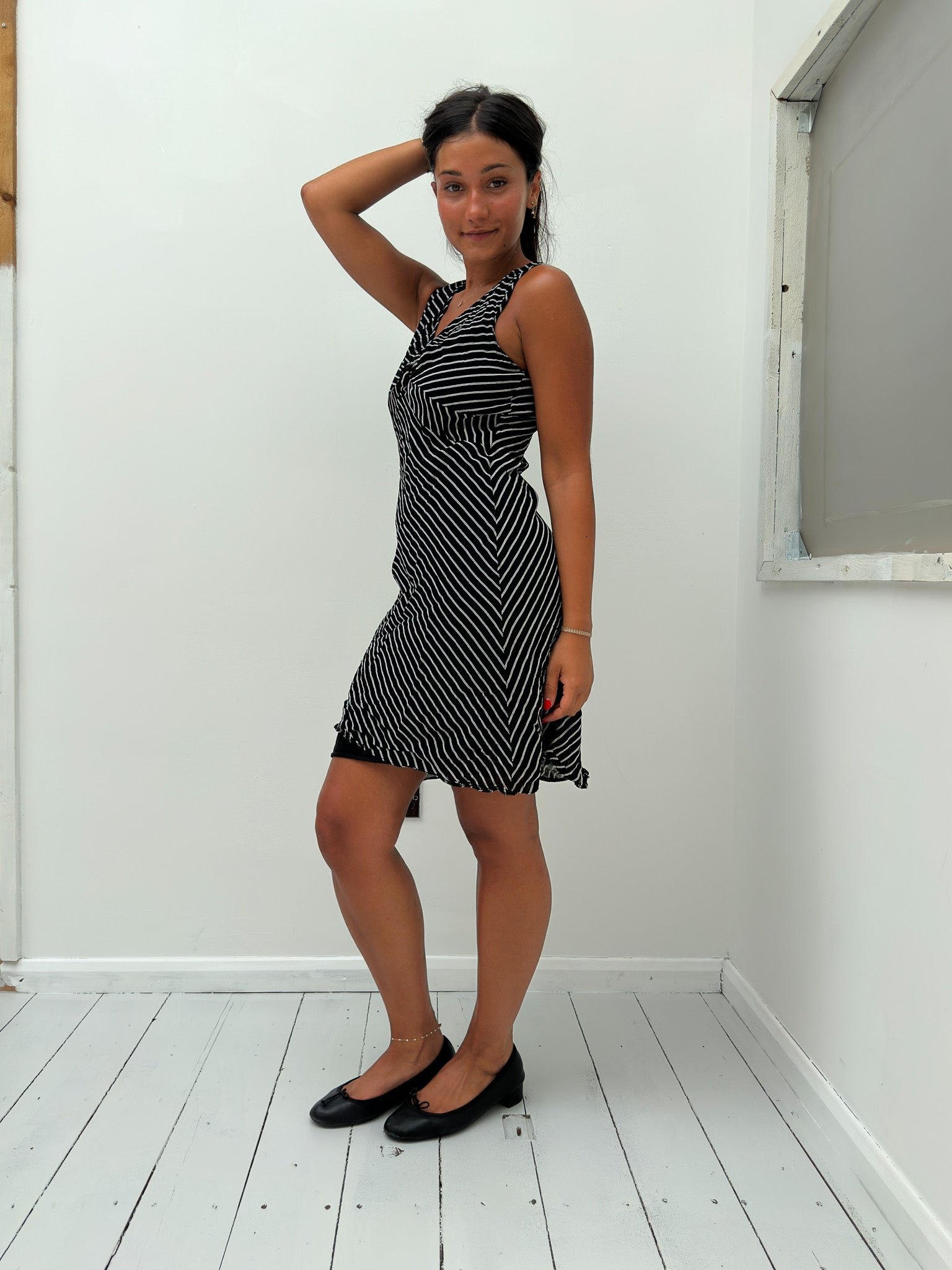 stripe midi dress — size XS