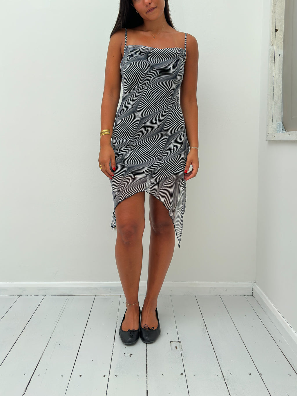 asymmetric midi dress — size XS/S