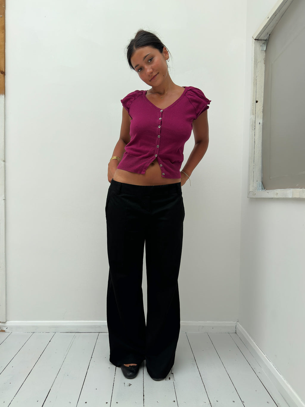 knit cardigan top — size S