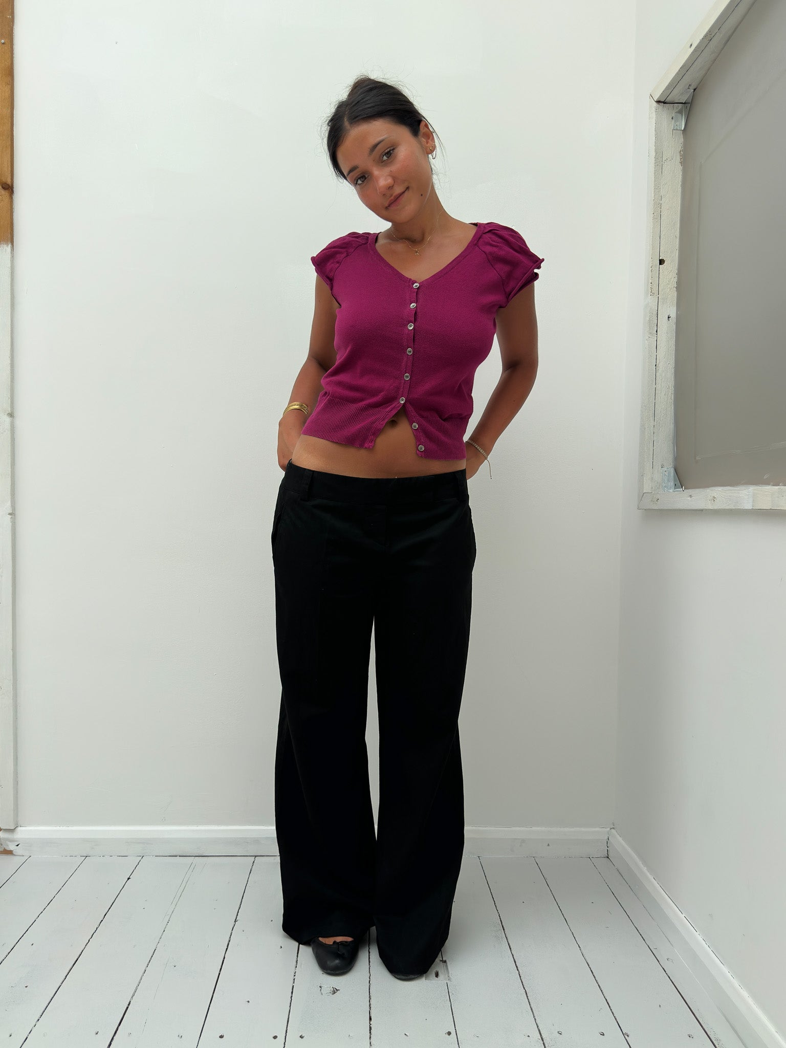 knit cardigan top — size S