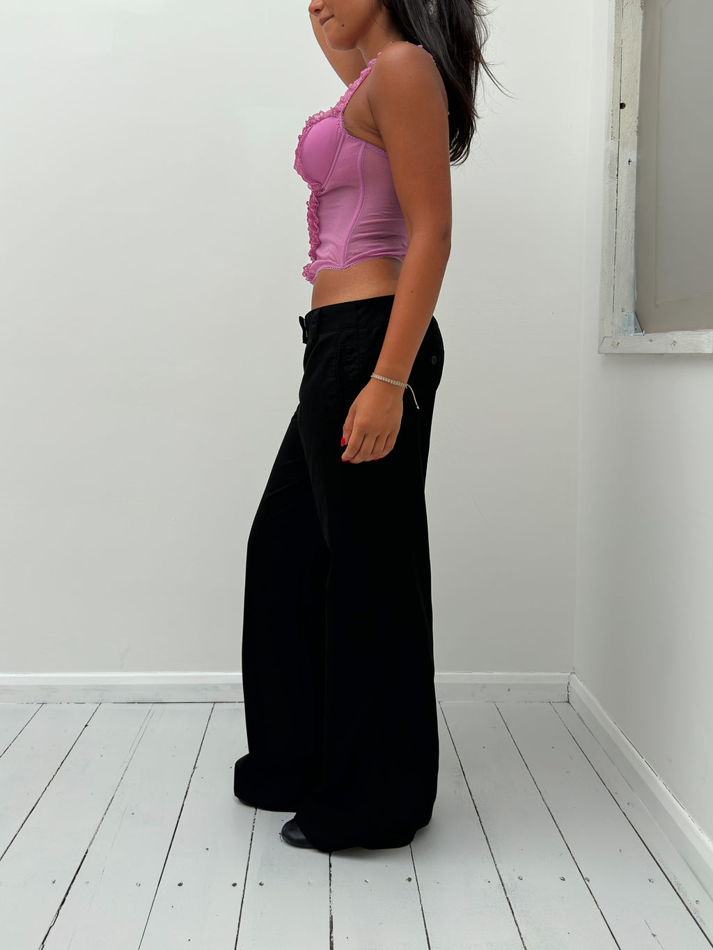 ruffle corset top — size XS/S