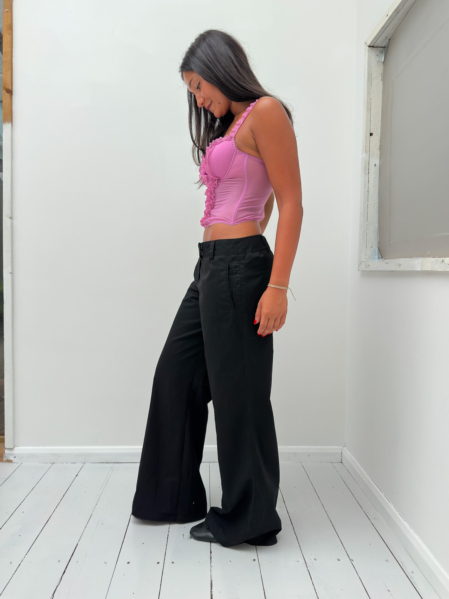 ruffle corset top — size XS/S