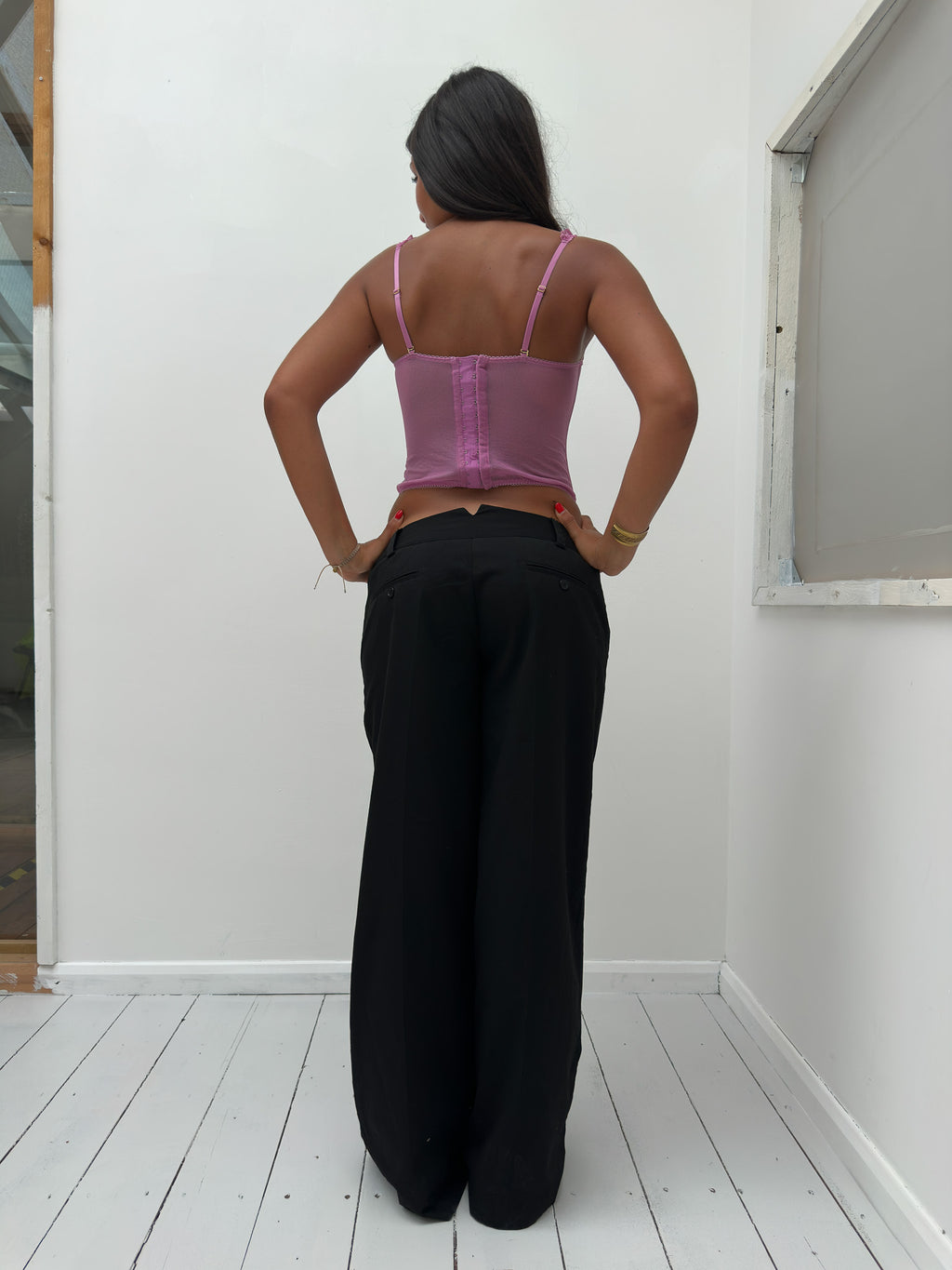 ruffle corset top — size XS/S
