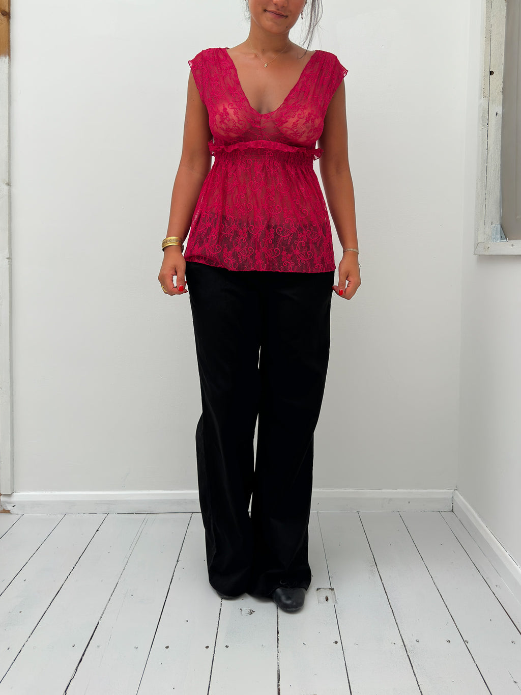 lace babydoll top — size S/M