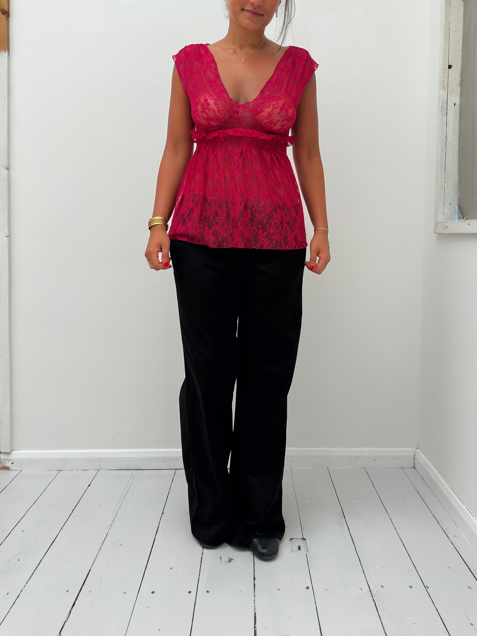 lace babydoll top — size S/M
