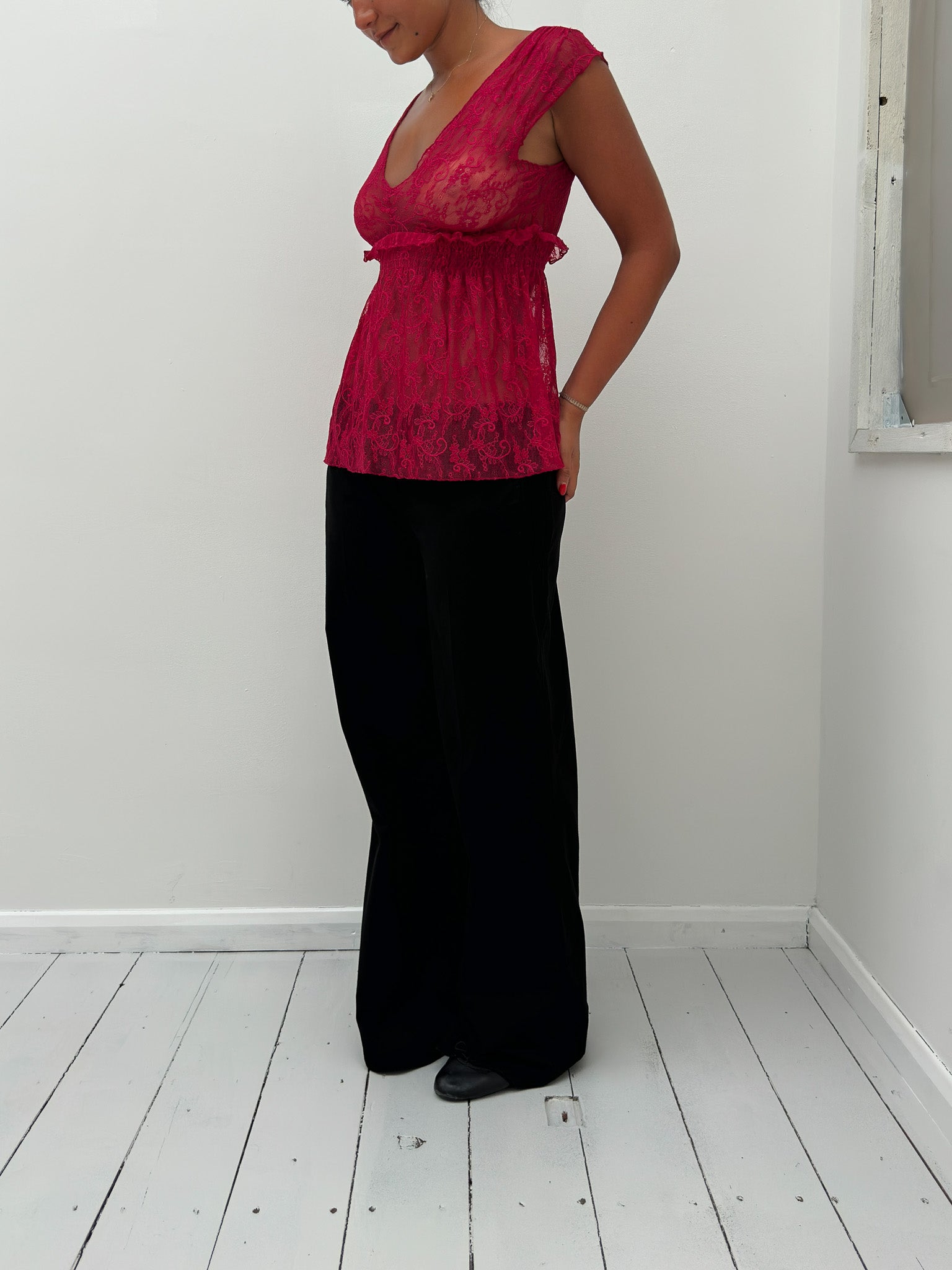lace babydoll top — size S/M