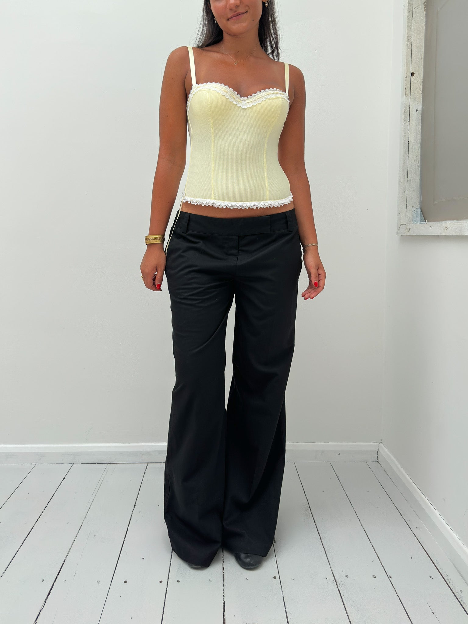 baby yellow corset top — size XS/S