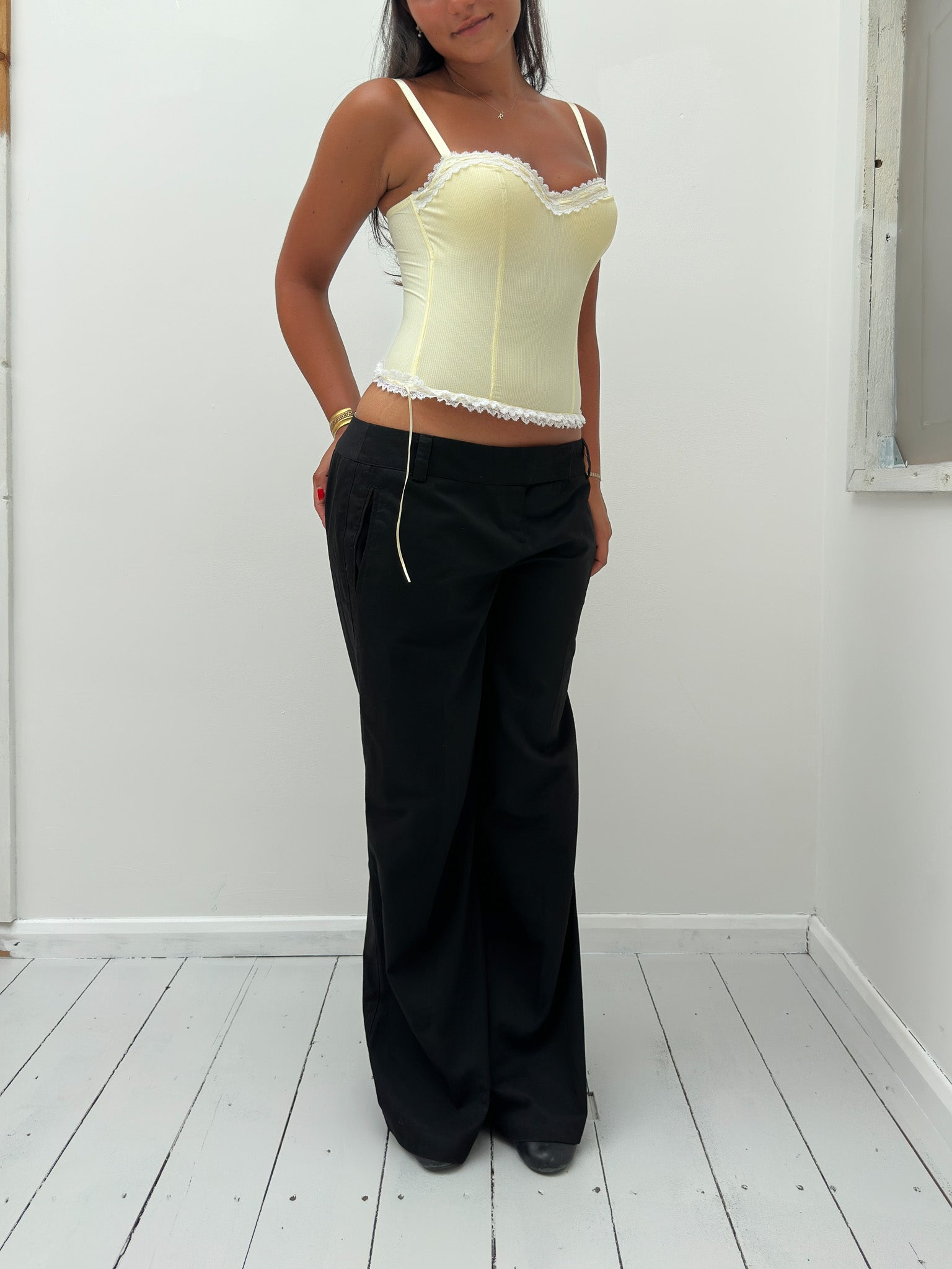 baby yellow corset top — size XS/S