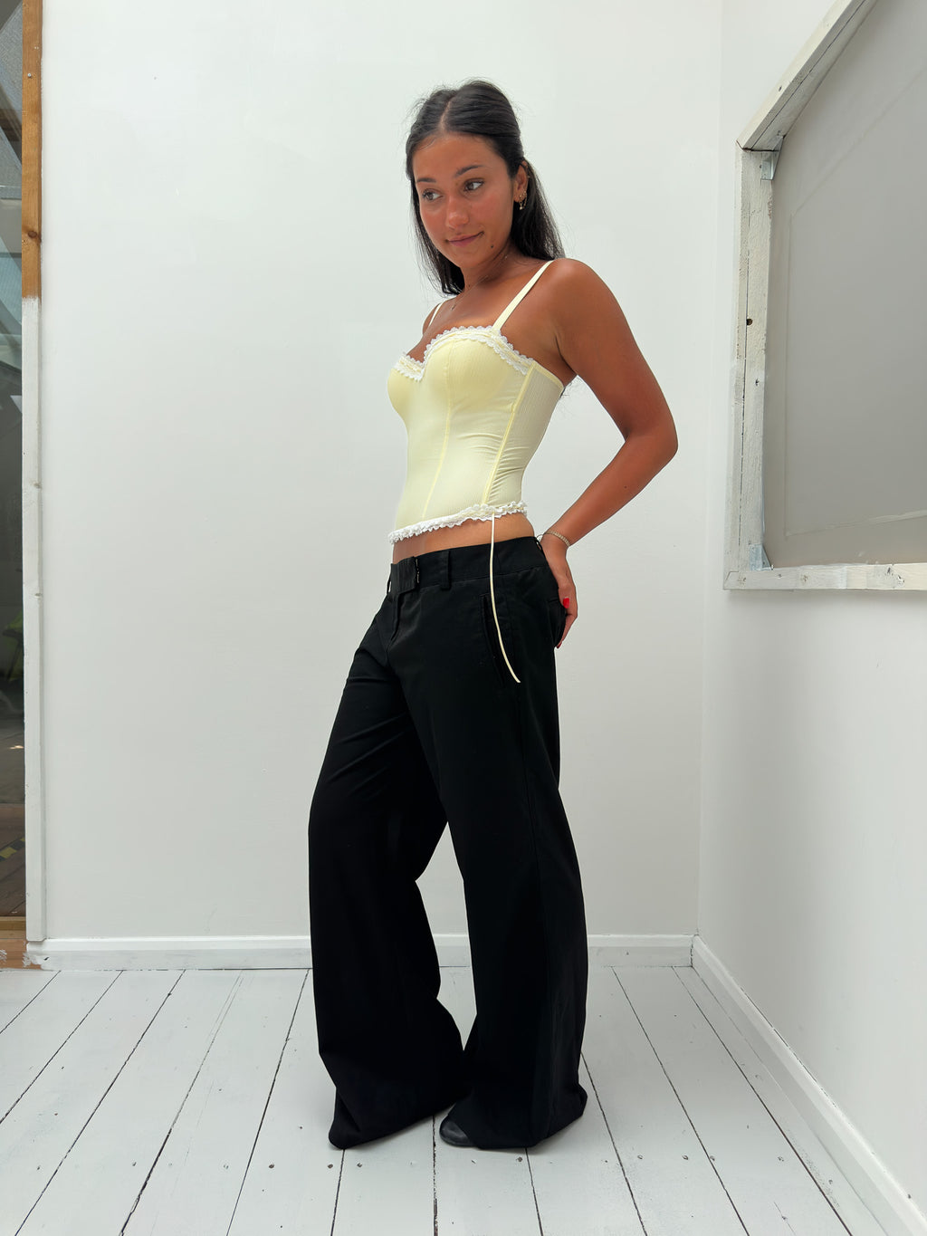 baby yellow corset top — size XS/S