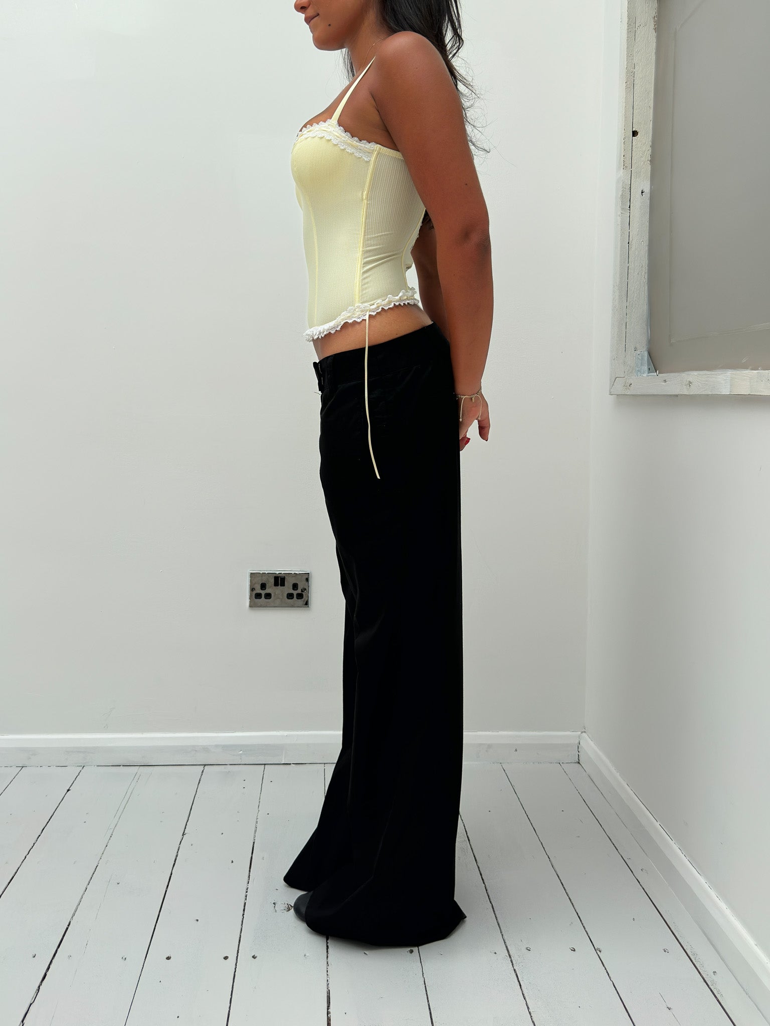 baby yellow corset top — size XS/S