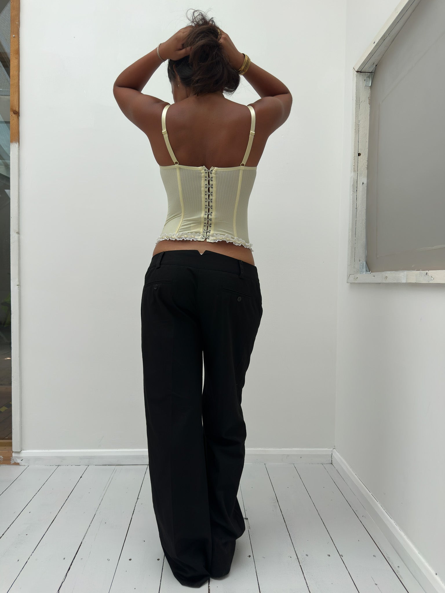 baby yellow corset top — size XS/S