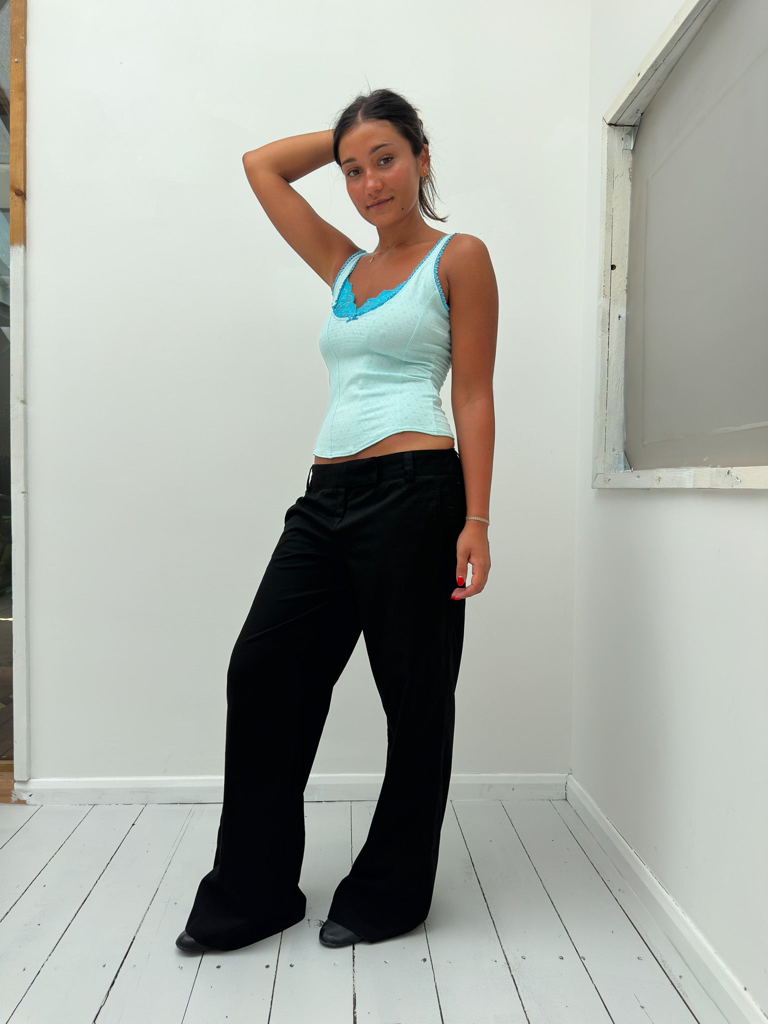 etam basque top — size S