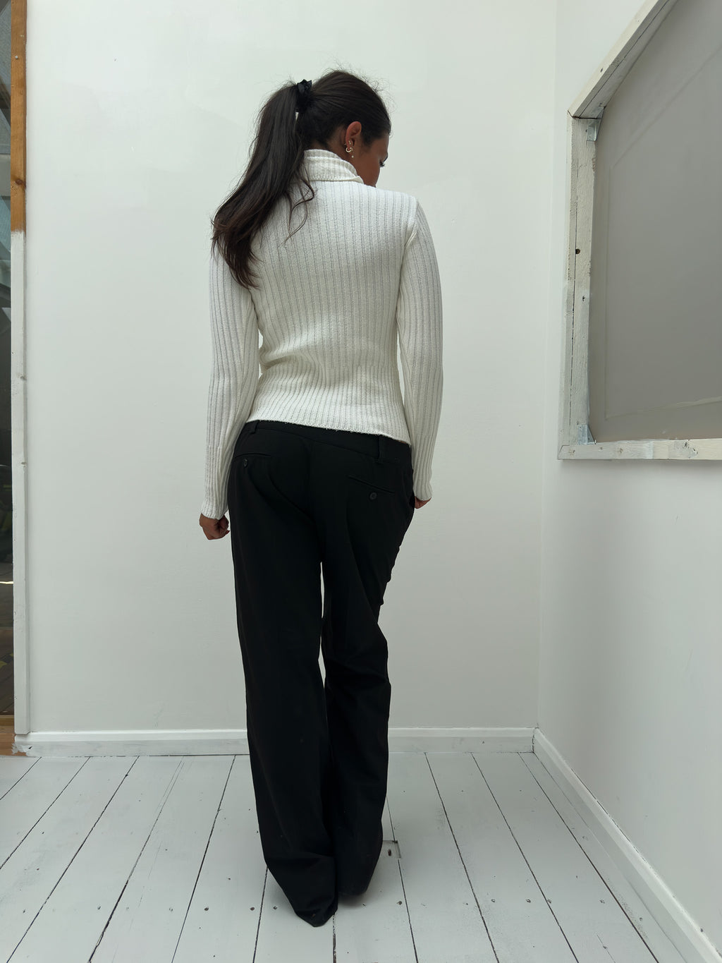 belted roll-neck jumper — size S