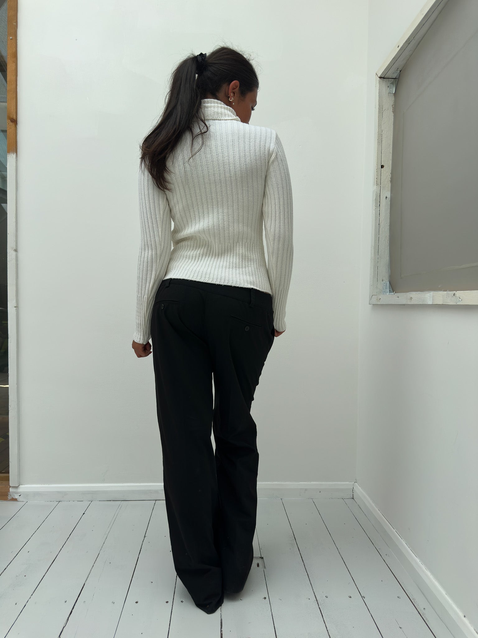 belted roll-neck jumper — size S
