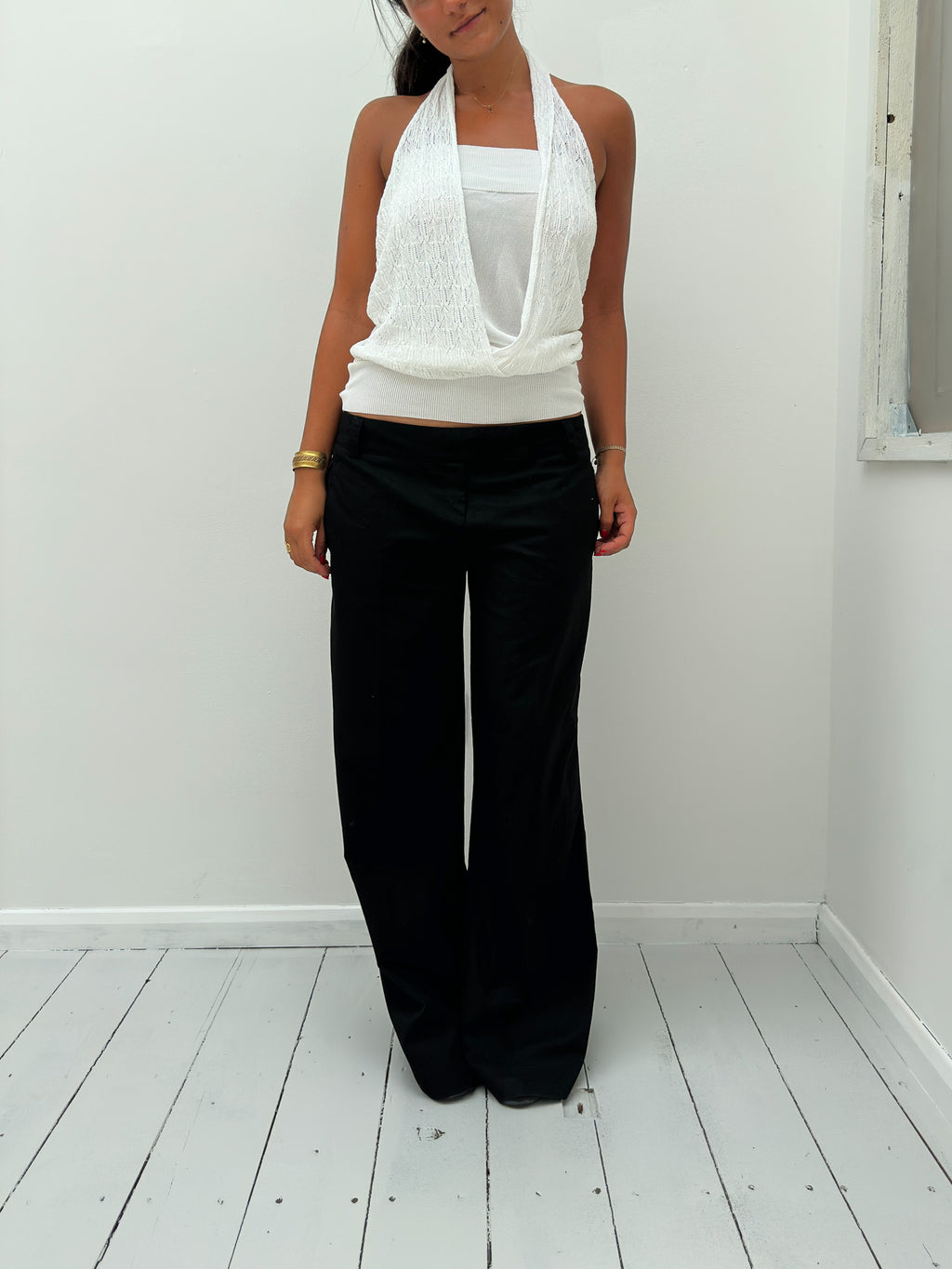 knit halter top — size S