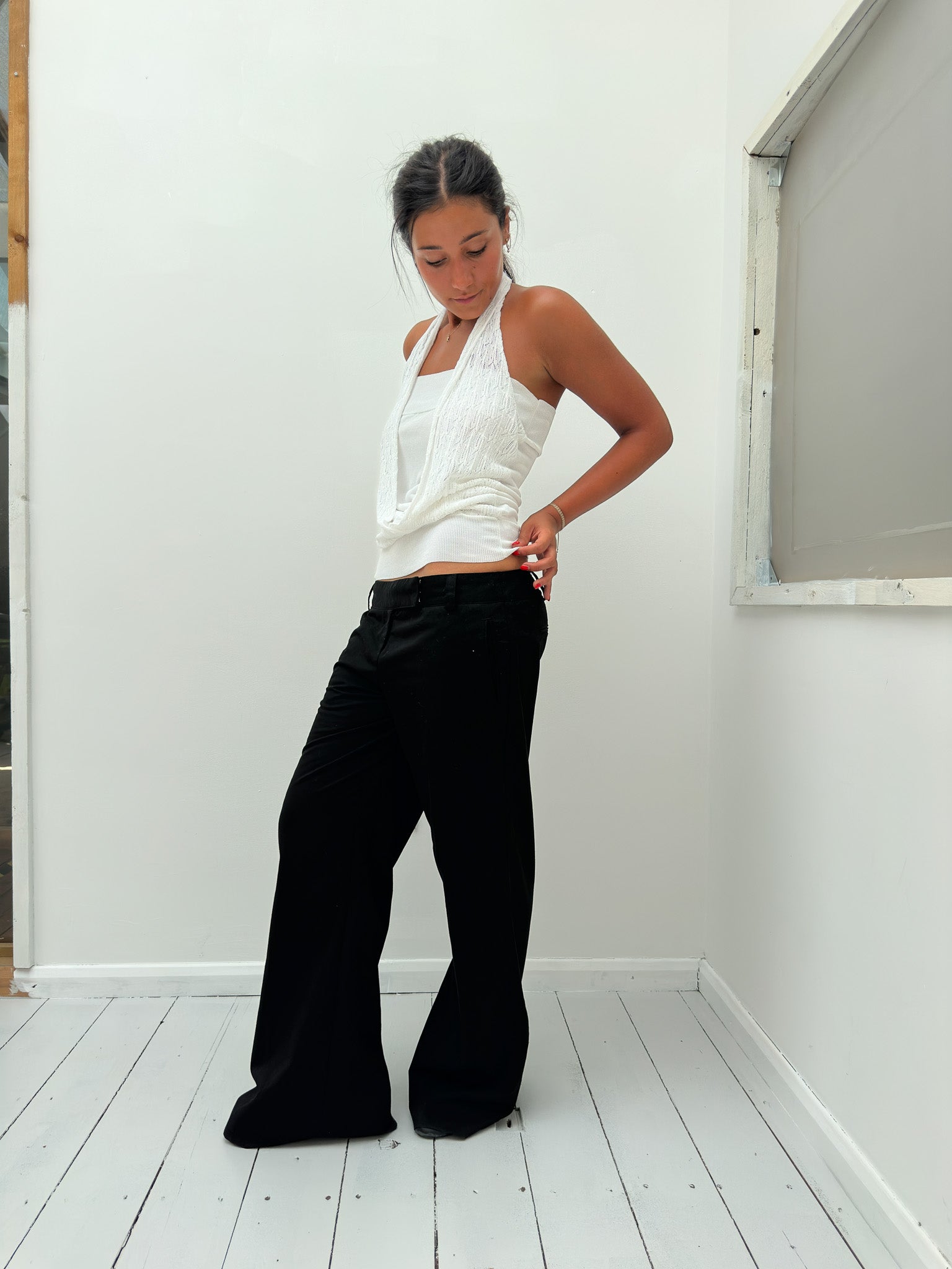 knit halter top — size S