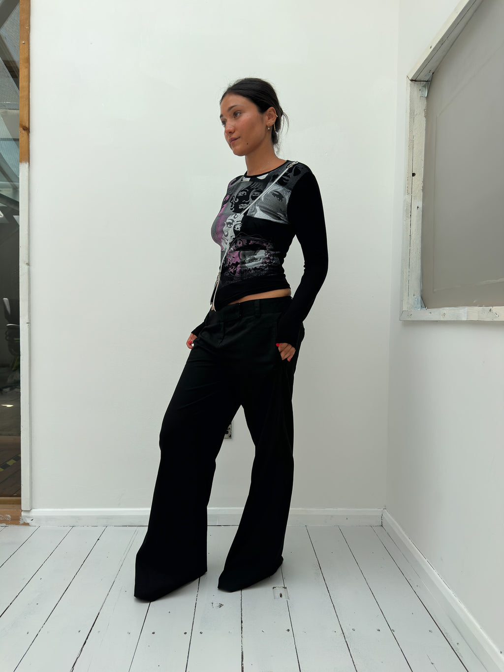 zip long sleeve top — size S