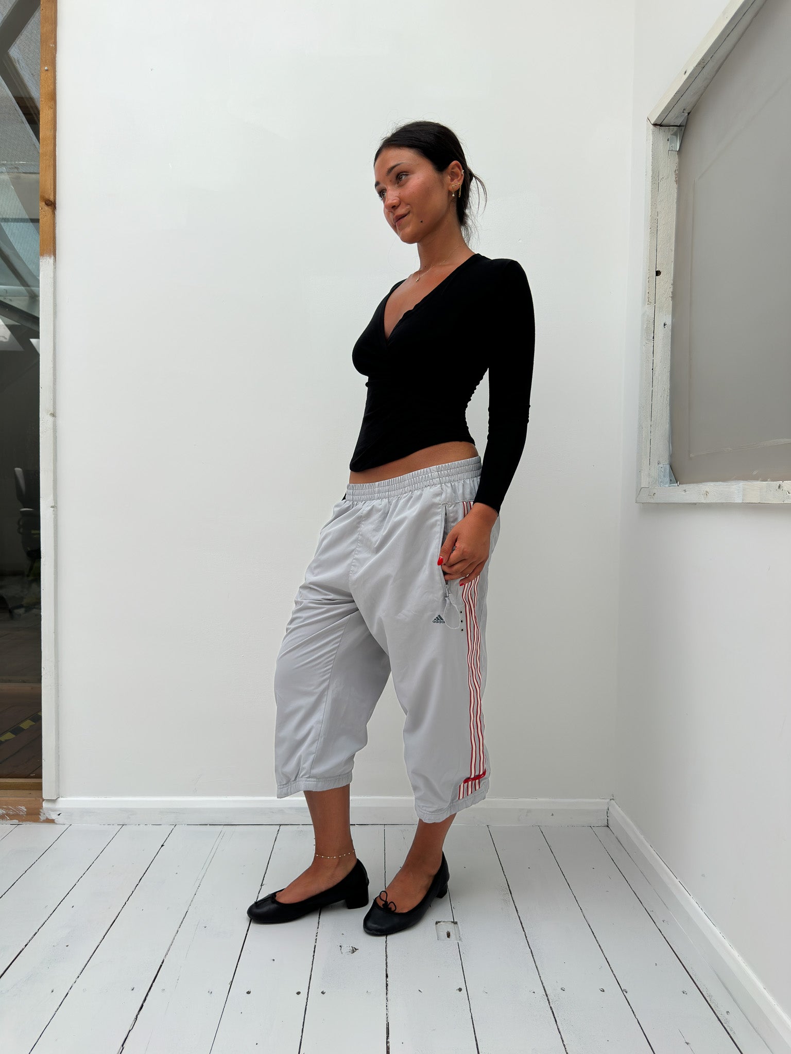 wrap long sleeve top — size XS/S