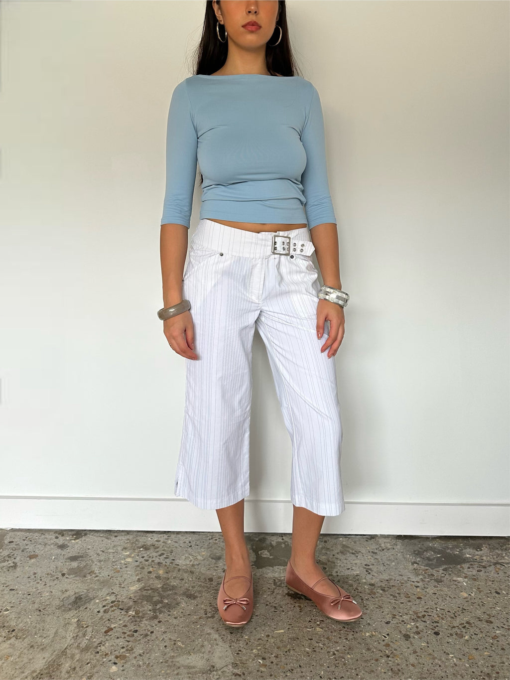 pinstripe capris — size xs/s