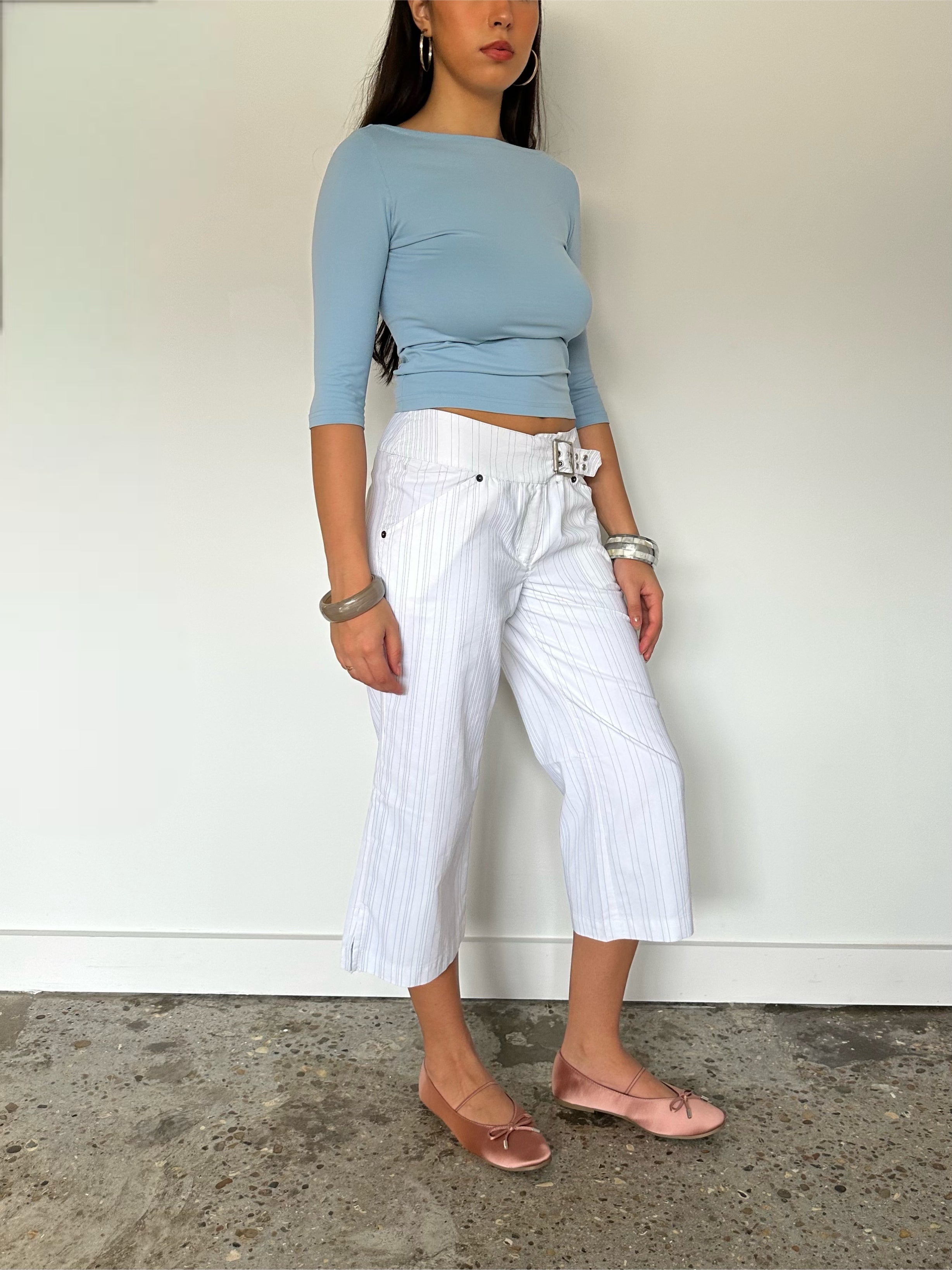 pinstripe capris — size xs/s