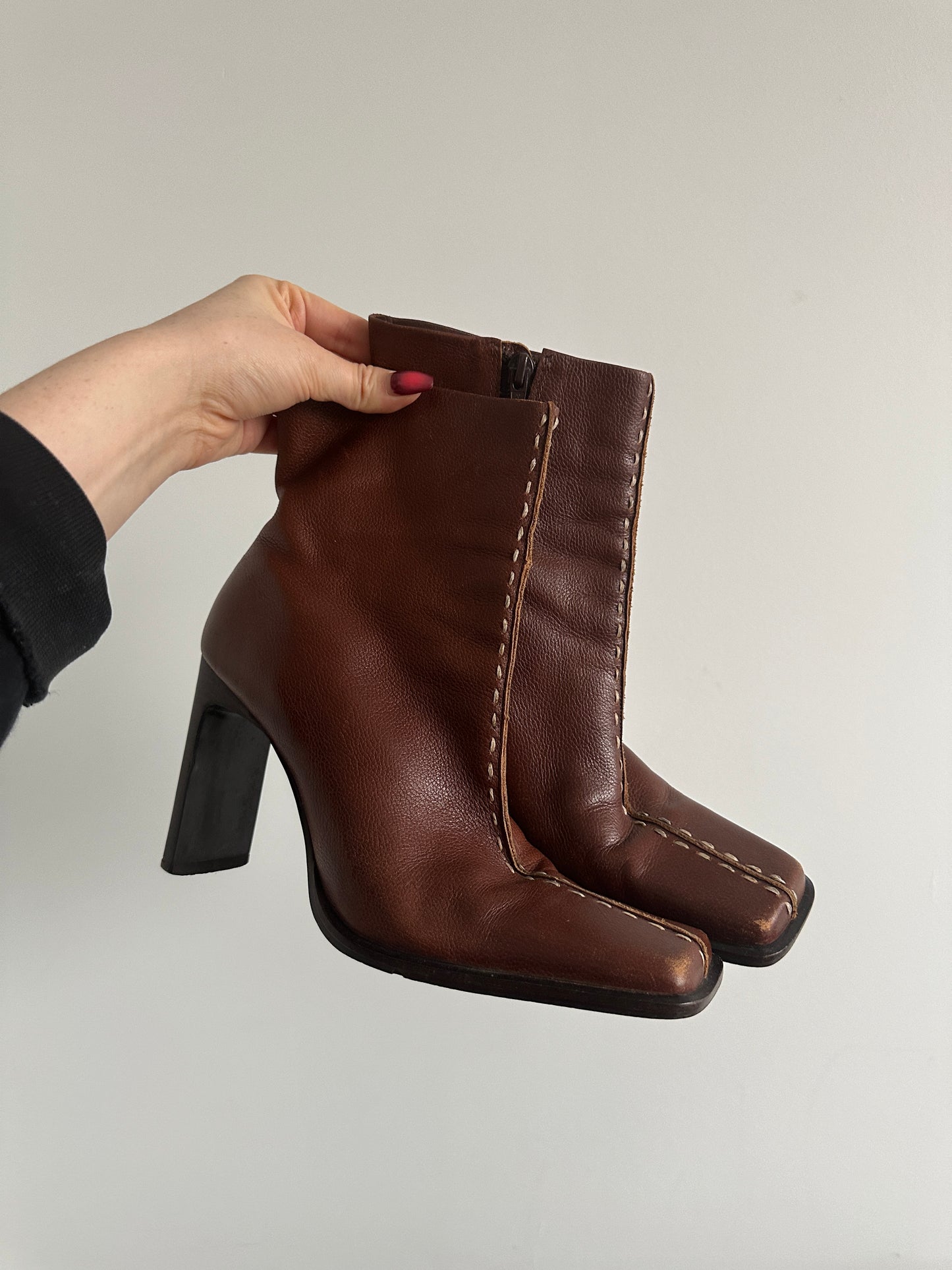 Square Toe Heeled Boots · UK Size 5 (EU 38)