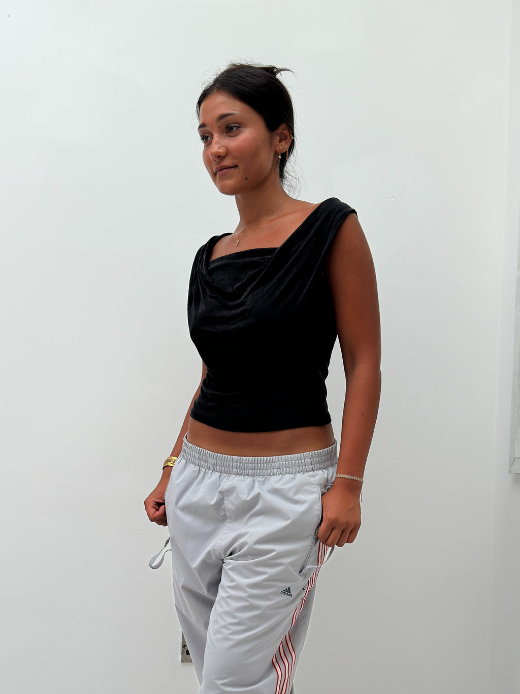 slinky cowl neck tank — size XS/S