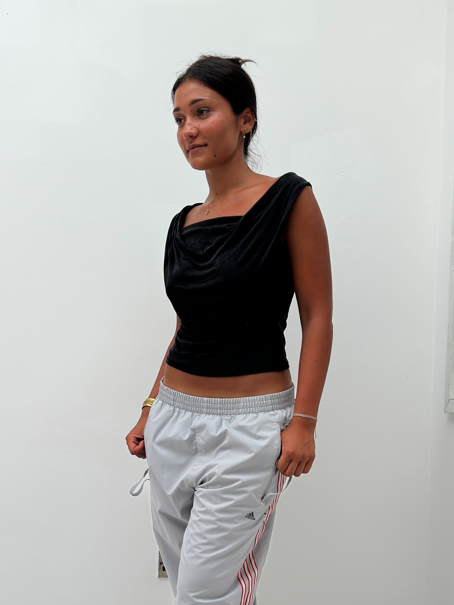 slinky cowl neck tank — size XS/S