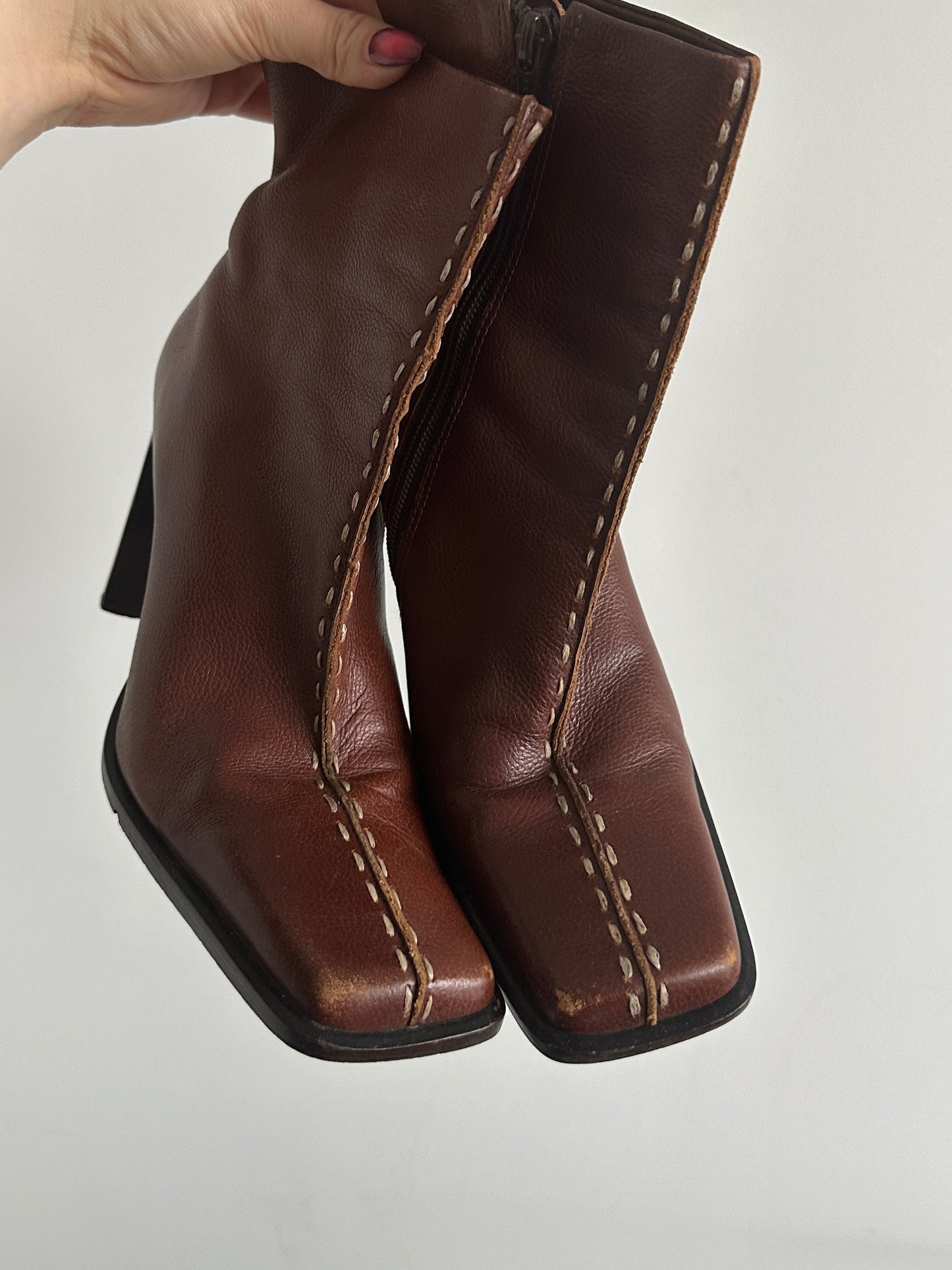 Square Toe Heeled Boots · UK Size 5 (EU 38)