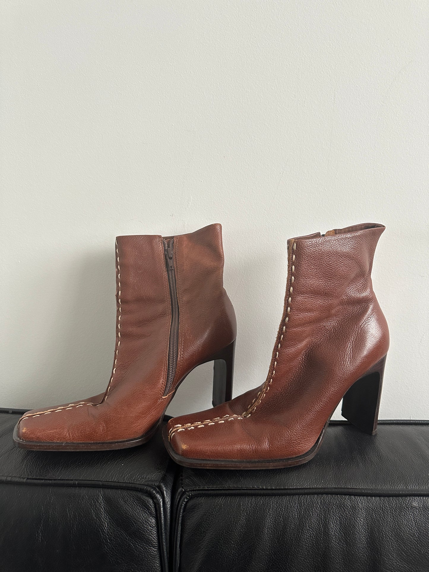 Square Toe Heeled Boots · UK Size 5 (EU 38)