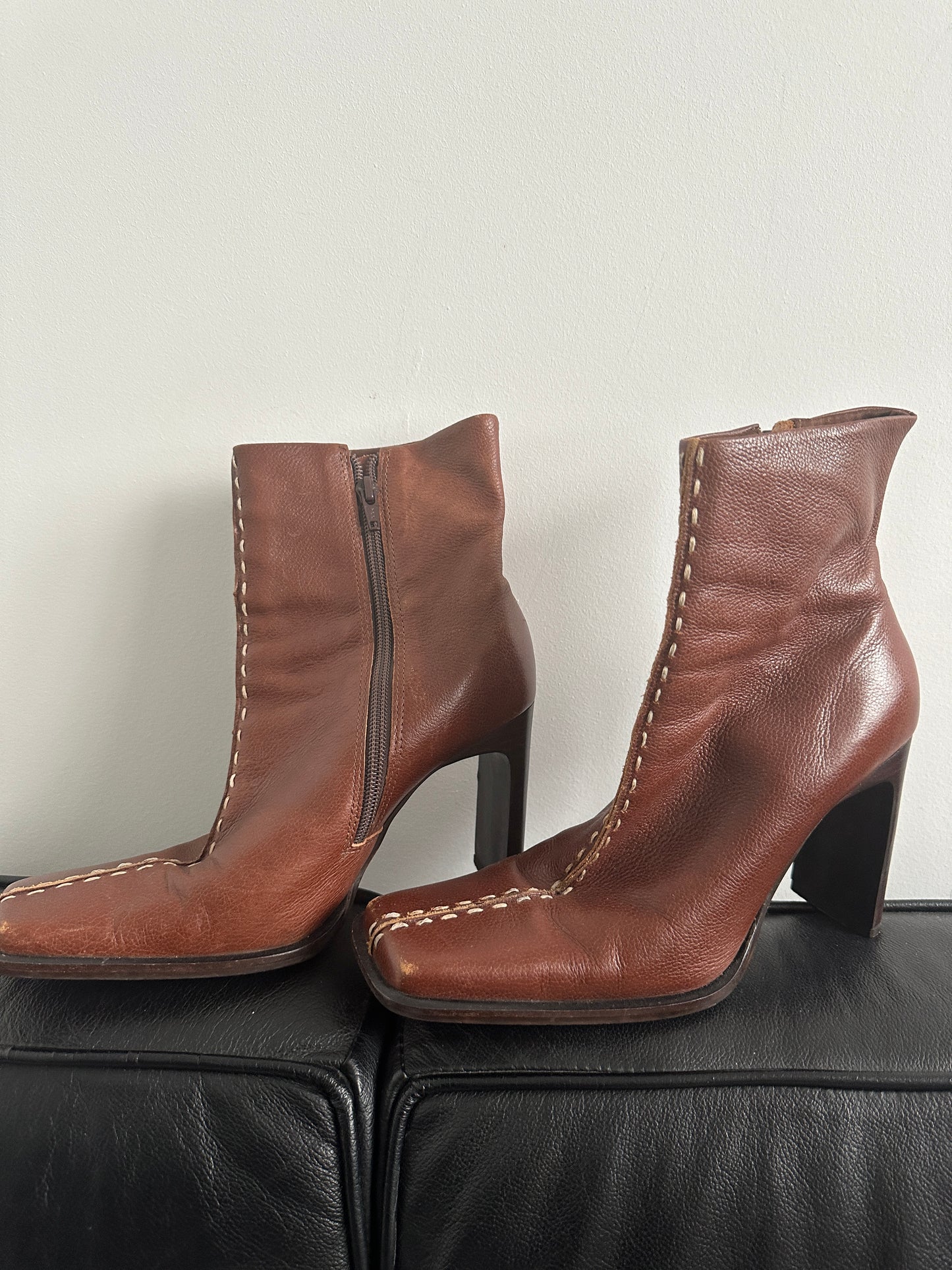 Square Toe Heeled Boots · UK Size 5 (EU 38)