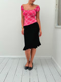 off shoulder checkered top — size S