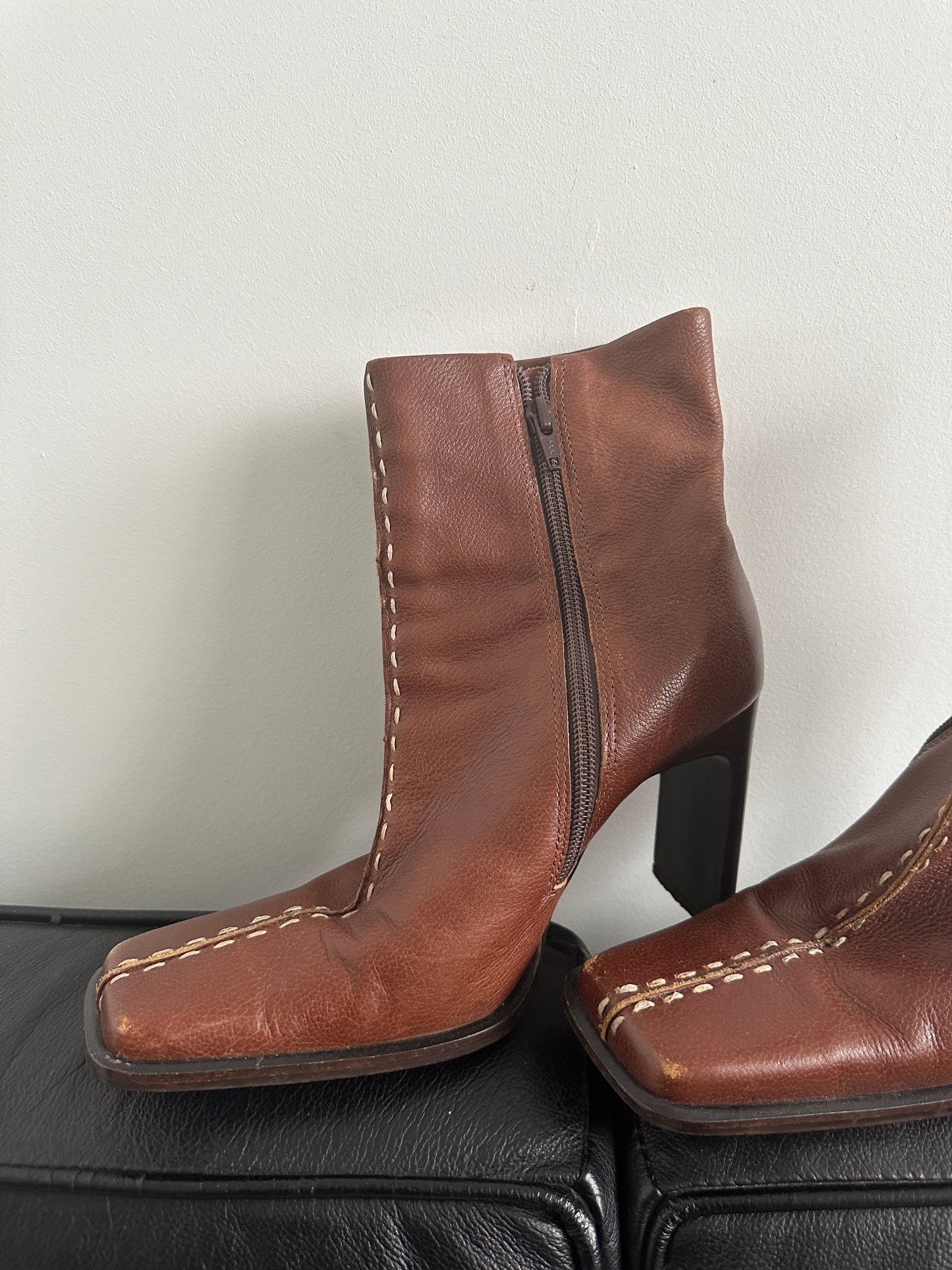 Square Toe Heeled Boots · UK Size 5 (EU 38)