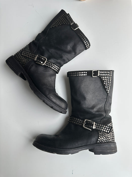 Studded Biker Boots · UK Size 4 (EU 37)