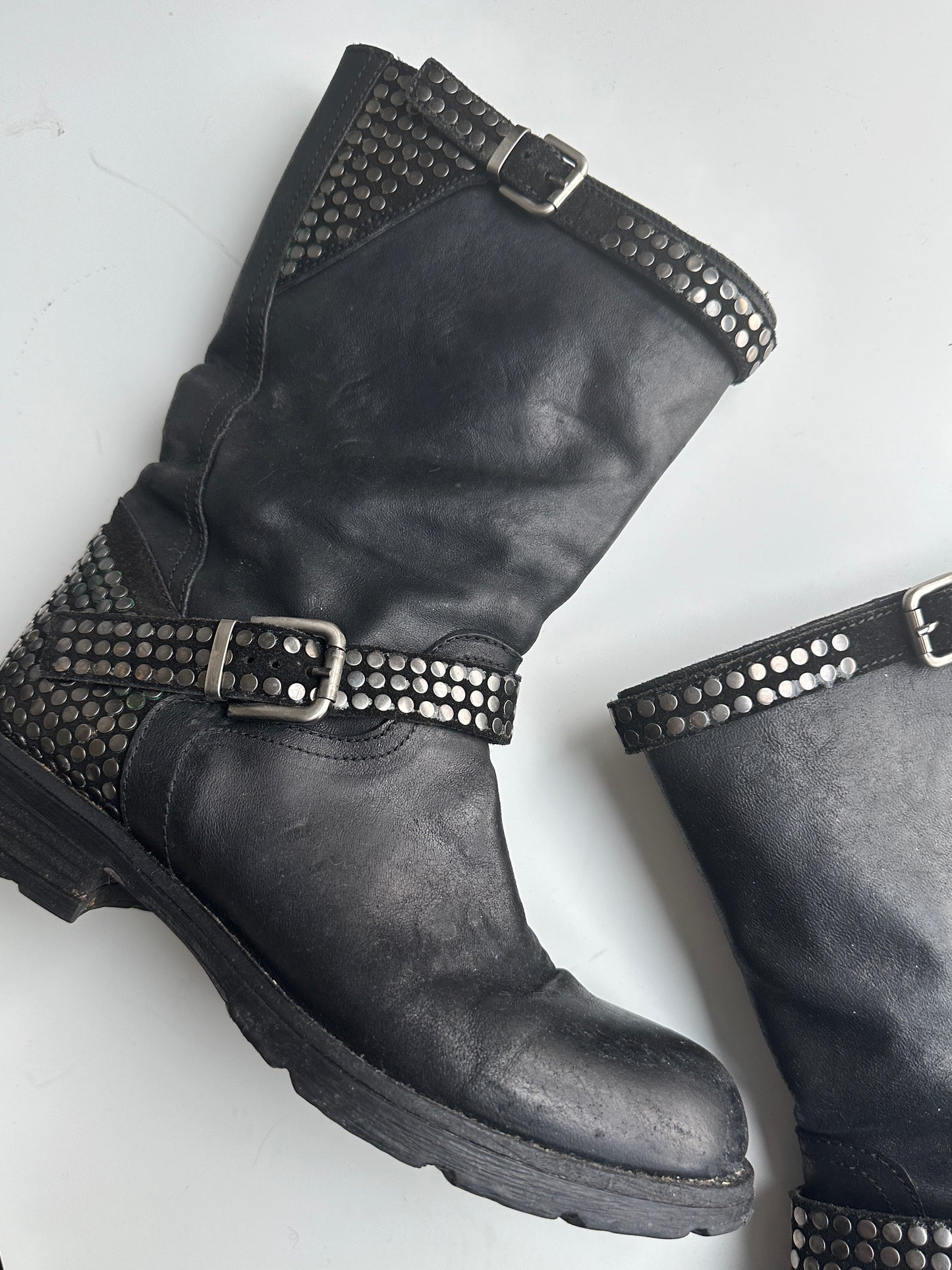 Studded Biker Boots · UK Size 4 (EU 37)