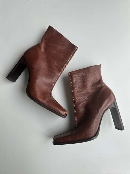 Square Toe Heeled Boots · UK Size 5 (EU 38)