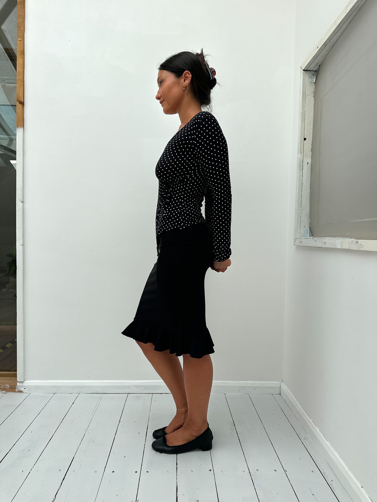 polka dot top — size XS/S