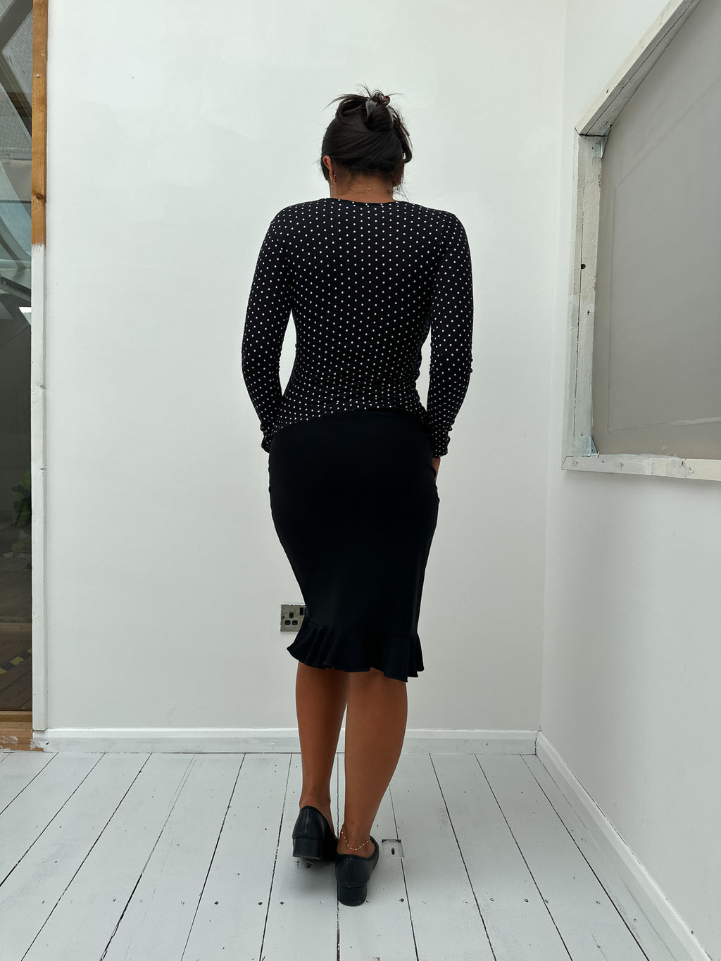 polka dot top — size XS/S