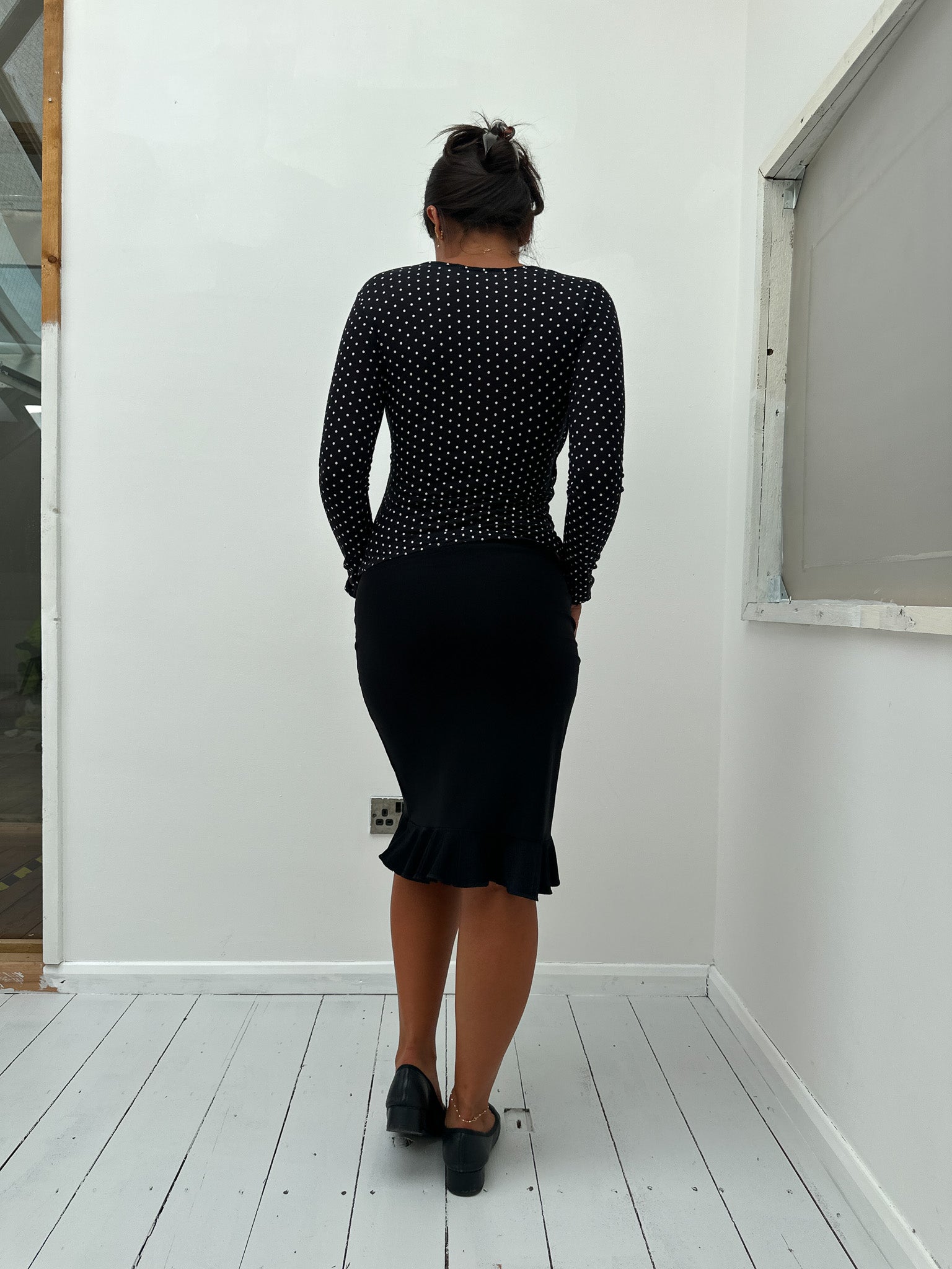 polka dot top — size XS/S